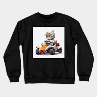 Orange Kitty Kart Crewneck Sweatshirt